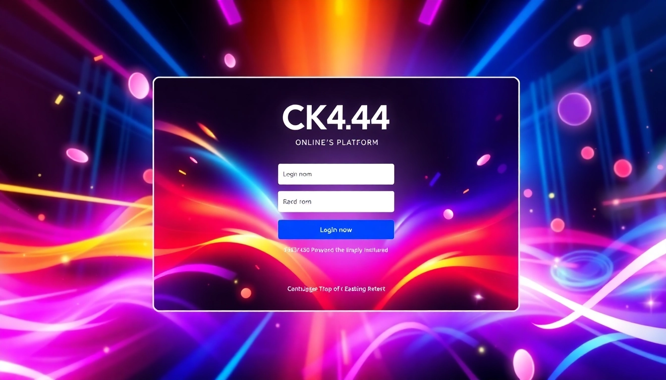 Guide users to ck4444 com login by showing a modern online casino dashboard with clear login prompts for seamless access.