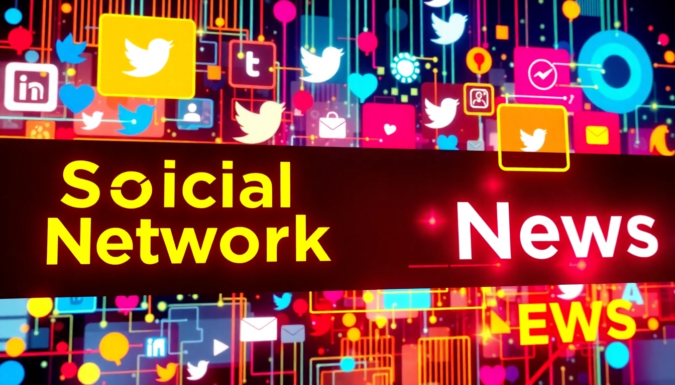 Multi-colored social media icons showcasing Social Network News trends and updates in a vibrant